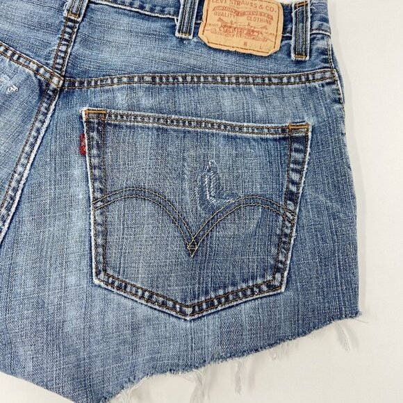 LEVI'S | Distressed Denim Cut-Off Shorts - Picture 6 of 14